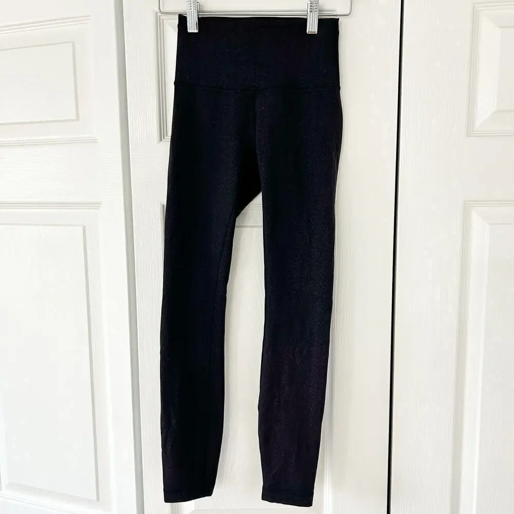 Lululemon Align High-Rise Pant 25” Ripple Emboss Black Women’s Size 2 EUC